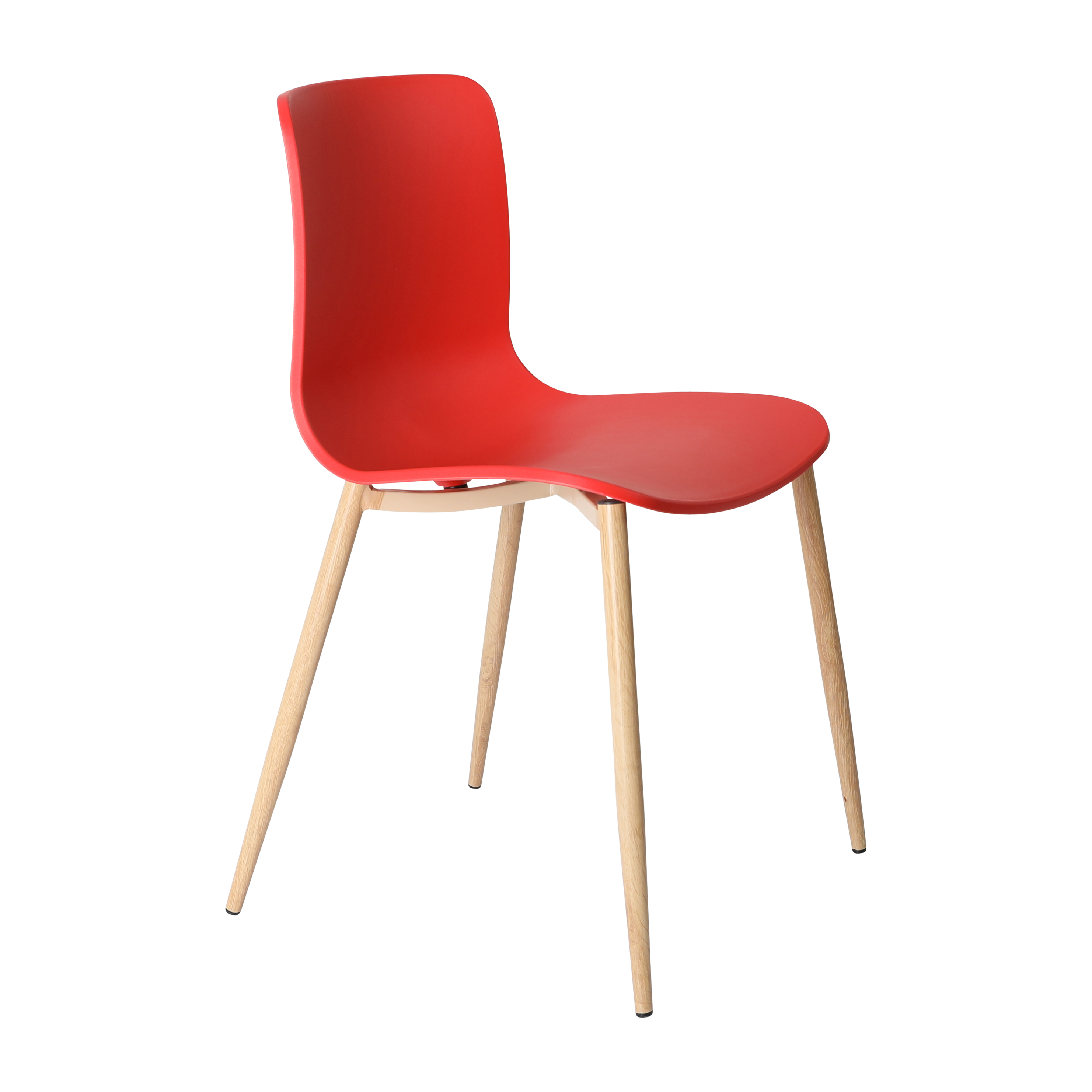 Acti Chair (Red / 4-leg Woodgrain Powdercoat)